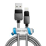 5M/ 16Ft USB Lightning Cale, Long USB Lightning Cale for iPhone 7/7 Plus/6/6S/6 Plus/6S Plus/ 5S/5C, iPad, iPod, Apple Lightning Port