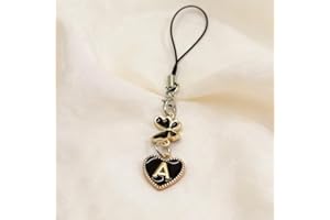 Metallic Finish Aluminum Alloy Phone Charm with Black European Letter and Exquisite Butterfly, for Phone Straps and Bags