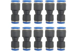 ROZESAZZ zjxed 5/16" OD x 1/4" OD Pneumatic quick Connector Push to Connect fittings Straight reducer Union/Coupler (Pack of 10)
