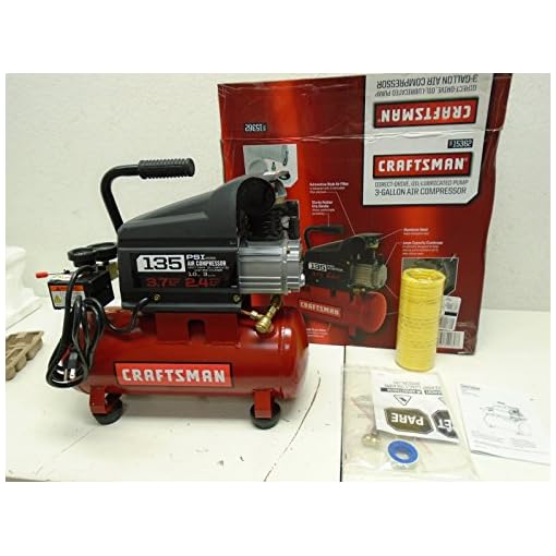 Craftsman 3 Gallon Oil Lube 135psi Portable Air Compressor with 3 Piece