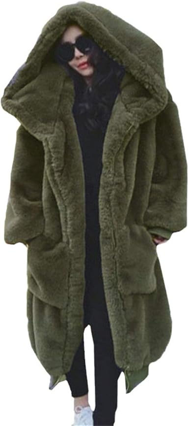 Green fur hoodie Clearance
