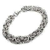 Stainless Steel Round Byzantine Chain Bracelet 8mm