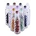 10 ml Roller Balls for Essential Oils - Small Glass Roller Bottles with Decorative Tops & Mini Tumbled Gemstone Chips Inside, 6 pcs