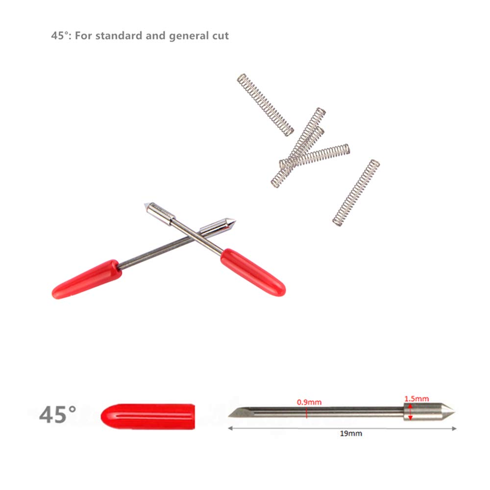GorFanty 45 Degree Graphtec Blades Vinyl Cutter Lettering Blade Bits Cutting Plotter Tungsten Steel Carbide with Springs Pack of 10: Industrial & Scientific