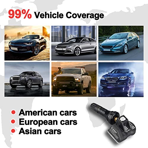 Autel TPMS Sensors, MX Sensor, MaxiTPMS Tire Pressure Sensor, 2 in 1(315MHz + 433MHz) Press-in OE-Level Programmed by TS508 TS408 TS508WF TS608 MS906TS ITS600 MS906PRO-TS (Rubber valves)