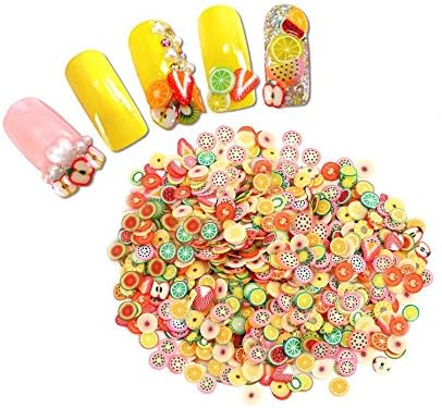 Fruit Slices, Qiancraftkits 10000pcs 3D Polymer Clay Miniature Fruit Slices Nail Art Decorations