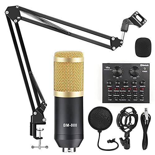 BM-800 Mikrofon Studio Aufnahmekits Kondensatormikrofon für Computer Phantomspeisung BM-800 Karaoke Mikrofon Soundkarte
