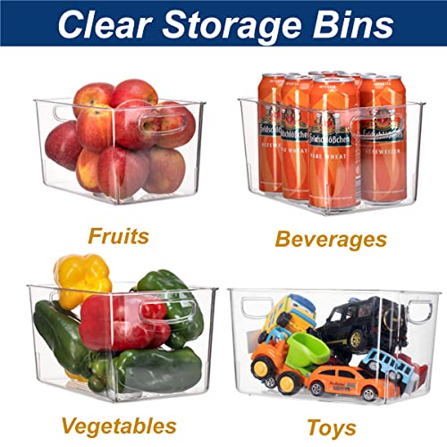Set Of 8 Clear Pantry Organizer Bins Refrigerator Organizer Bins