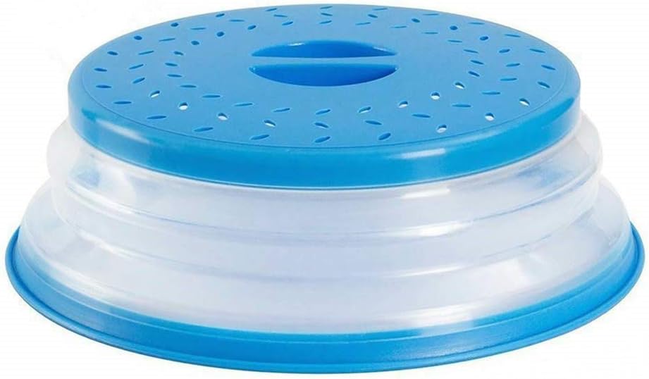 Klappbare Mikrowellenabdeckung, Faltbare Mikrowellenabdeckhaube klappbar, für Mikrowellenteller, verhindert Spritzen, auch als Obstfilterkorb, BPA-frei