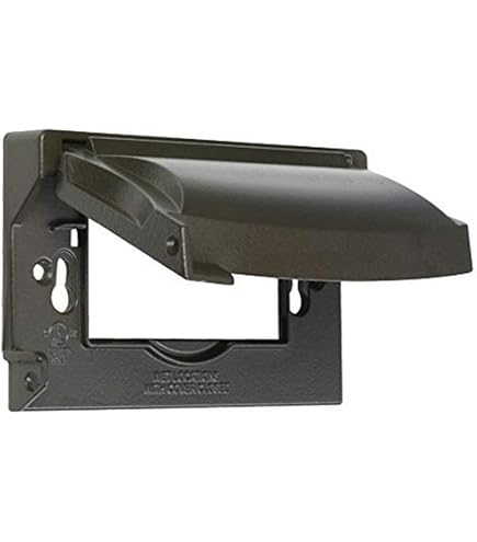 Hubbell-Raco 5101-2 Weatherproof GFCI Cover - Bronze, Horizontal Mount, Single Gang Outdoor Receptacle Cover