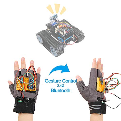 Keywish Gesture-Motion Starter Kit for Arduino Nano V3.0 Support Robot Smart Car with MPU6050 6 Axis Accelerometer Gyroscope Module,NRF24L01+ Wireless Module,Bluetooth Module