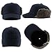 Comhats Winter Wool Baseball Cap Earflap Hat Faux Fur Ear Flap Hat for Men Fitted Hat Hunting Gray Large Unisex