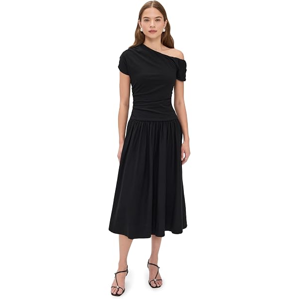 strapless open back dress Drape Midi Dress In Ivory – Victoria Beckham UK