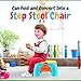 WolVol Drawing Board with Magnetic Letters and Numbers & Colorful Markers for Kids - Folds into Step-Stool, Compact for Storage