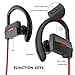 NC300 Waterproof Bluetooth Sport Headphone with Mic by NORTH CROWN, Behind Ear Wireless Headphones with Earhook for Running Workout Gym Blike Riding