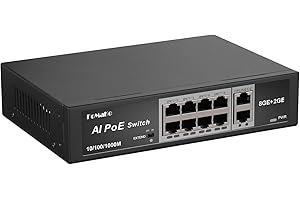 FoMaKo P1000 Computer Networking Switches| 8 PoE+ Port @ 120W | 8 Port PoE Gigabit Ethernet Switch | Plug & Play | Extend Mod
