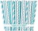 Outside the Box Papers Light Blue Stripe, Polka Dot Chevron Paper Straws 7.75 Inches 100 Pack Light Blue, White
