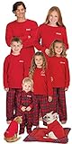 PajamaGram Red Flannel Stewart Plaid Matching Family Christmas Pajama Set