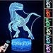 Dinosaur 3D Night Light for Kids, Dinosaur Toys for Boys, 16 Colors Dinosaur Lamp with Remote, Cool Gift for Dinosaur Birthday Party Supplies
