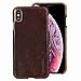 iPhone Xs Max Case, Pierre Cardin Genuine Leather Premium Vintage Classic Business Style for Men Hard Back Cover Slim Protective Compatible Apple iPhone Xs Max - Dark Brown