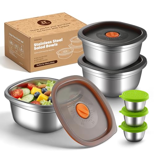 Tanjiae 3 Pack 50 oz Large Stainless Steel Salad