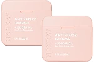 MONDAY HAIRCARE ANTI-FRIZZ Hair Mask with Shea Butter, Jojoba, Coconut, & Almond Oil for Frizz-Prone Hair 250 mL (Dual Pack)