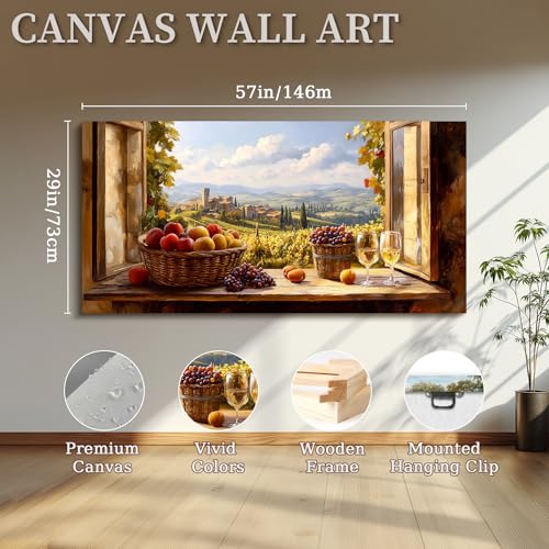 MHARTK66 Artistic Mountain Landscapes Pictures Modern Decoration 75x150cm | Window view, HD crisp, hand-stretched canvas, metal hooks, easy to clean and hang, suitable for various spaces.