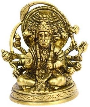 Brass god Panchmukhi hanuman handicrafts product by VyomshopBH00551