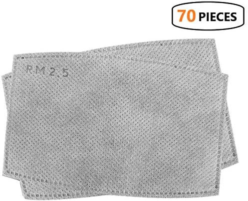 Upgraded Activated Carbon Insert Filter for Regular Cotton Mask, [N99 Filters Standard] PM2.5 Air Protective Filter for Dust, Allergens, Pollution, Particle, Pollen, Smoke Woodworking Cycling (70)