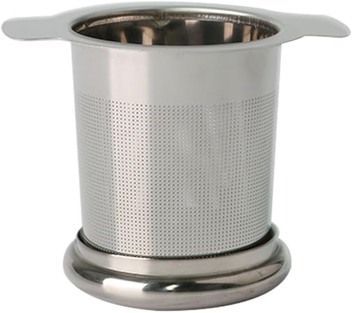 Nouvelife Filtre à Thé Pour Tasse Passoire à Thé Inox Infuseur à Thé Fin 8x9 Cm Avec 2 Anses Couvercle Micro Trous Pour Tasse Mug Bol Théière