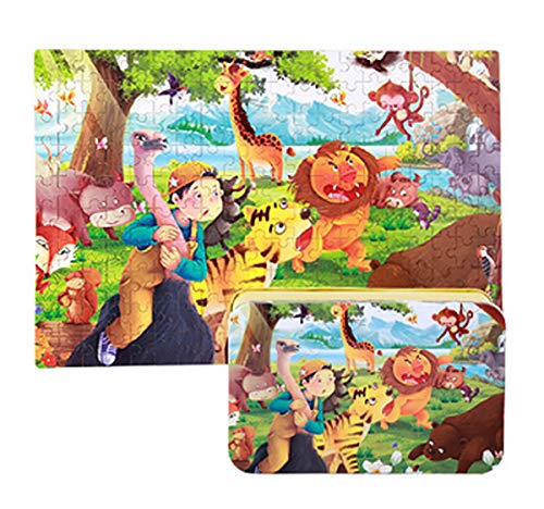 100/200 Pieces Kids Wooden Jigsaw Puzzle, Kids Educational Puzzles Toys to Develop Dexterity and Problem Solving, with a Storage Box