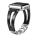 Secbolt 42mm/44mm/45mm Leather Bands Compatible with iWatch Band Series 9/8/7 45mm, 4/5/6 44mm, Series 3/2/1 42mm, Handmade Vintage Leather Bracelet, Hollowed Black