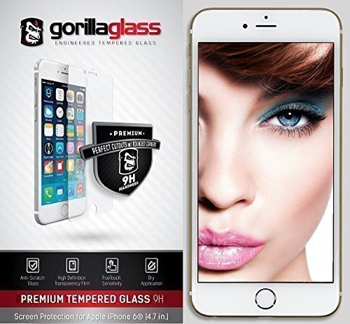 iPhone 6S Tempered Glass Screen protector [Gorilla Glass Series] by GorillaCordsÂ® [0.33mm] Thickness - Ultra clear HDTriple-Layer
