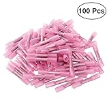 Pixnor Butt Connectors,Heat Shrink,15-24 AWG Crimp And Seal,100-Pack(Pink)