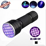 The Wolf Moon®21 LED UV Light 395nm Ultraviolet Flashlight Blacklight to Authenticate Currency
