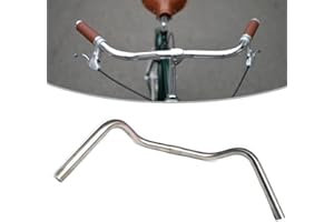 Stainless Steel Bike Handlebar for Cruiser & City Bikes, Trekking Comfort Design, 560mm x 25.4mm, Silver