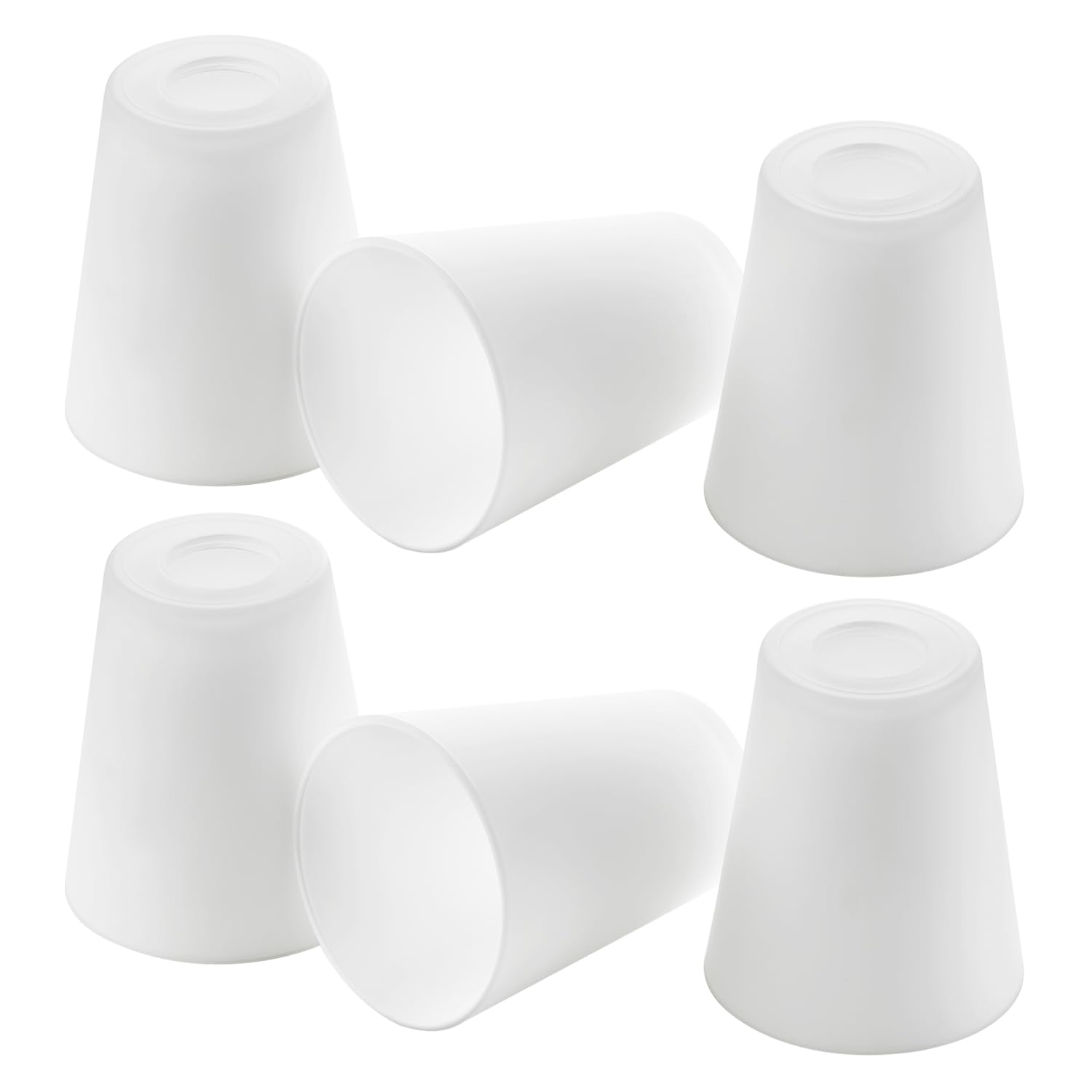 Photo 1 of MIAOMEIO Fixture Replacement Frosted Glass Shade, E26 Base with 1-5/8" Fitter, 6-Pack Cone Replacement White Shades for Pendant Light, Wall Sconce, Vanity Light, Table Lamp