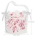 Unomor Hand Knitting Flower Girl Basket, White Wedding Ceremony Basket with Satin Bowknot, Elegant Hollow Design, Perfect for Petals and Special Occasions
