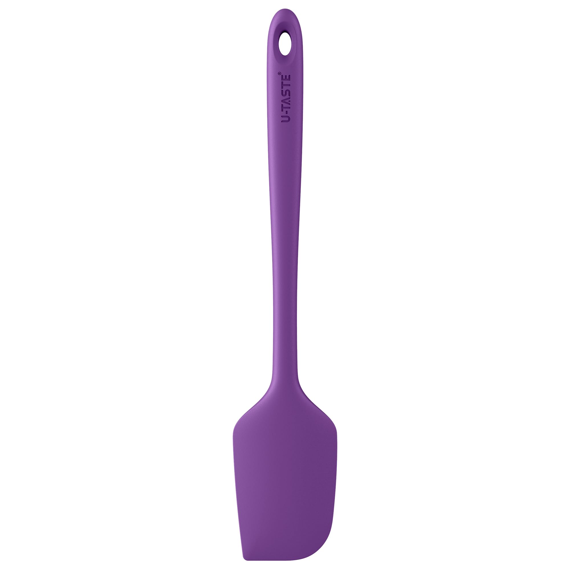 U-Taste 35.6cm Extra Large Silicone Spatula: 250℃ Heat Resistant Long Flexible Rubber Bowl Scraper, Seamless Mixing Stirring Cooking Scraping Baking for Kitchen Nonstick Cookware (Purple)