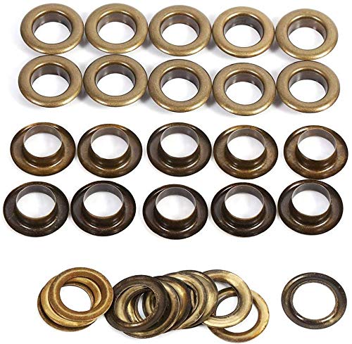 HEEPDD Grommet Kit, 14mm Antique Brass Eyelets with Washers for Leather Canvas Canvas Clothes Shoes Belts