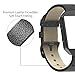 For Fitbit Blaze Bands with New Metal Frame,Austrake Replacement Leather Slim Straps with Stainless Steel Buckle for Fitbit Blaze Strap for Women Men,Black