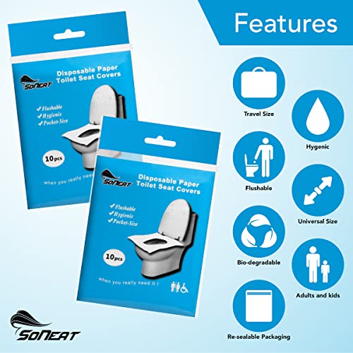 SoNeat Disposable Toilet Seat Covers 50 CT of XL Thick Flushable