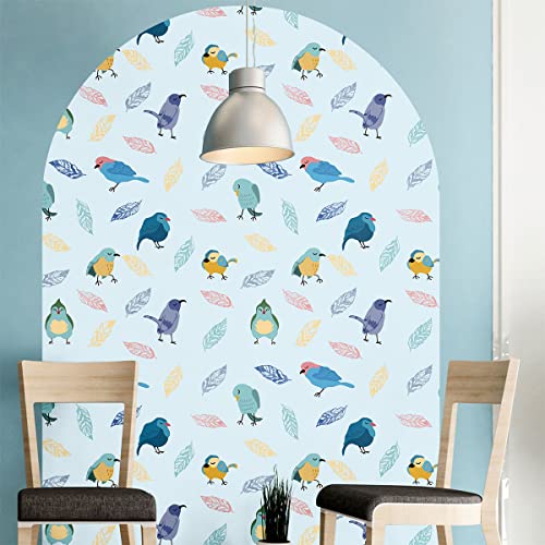 Ambiance Sticker Non-Woven Wallpaper Giant Frescoes pre-Pasted - Degli Uccelli Sheet - Decorative Label | H 131 x L 90 cm