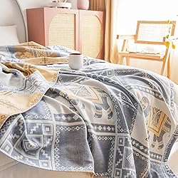 MEJU Elephant Check Geometric Muslin Lightweight