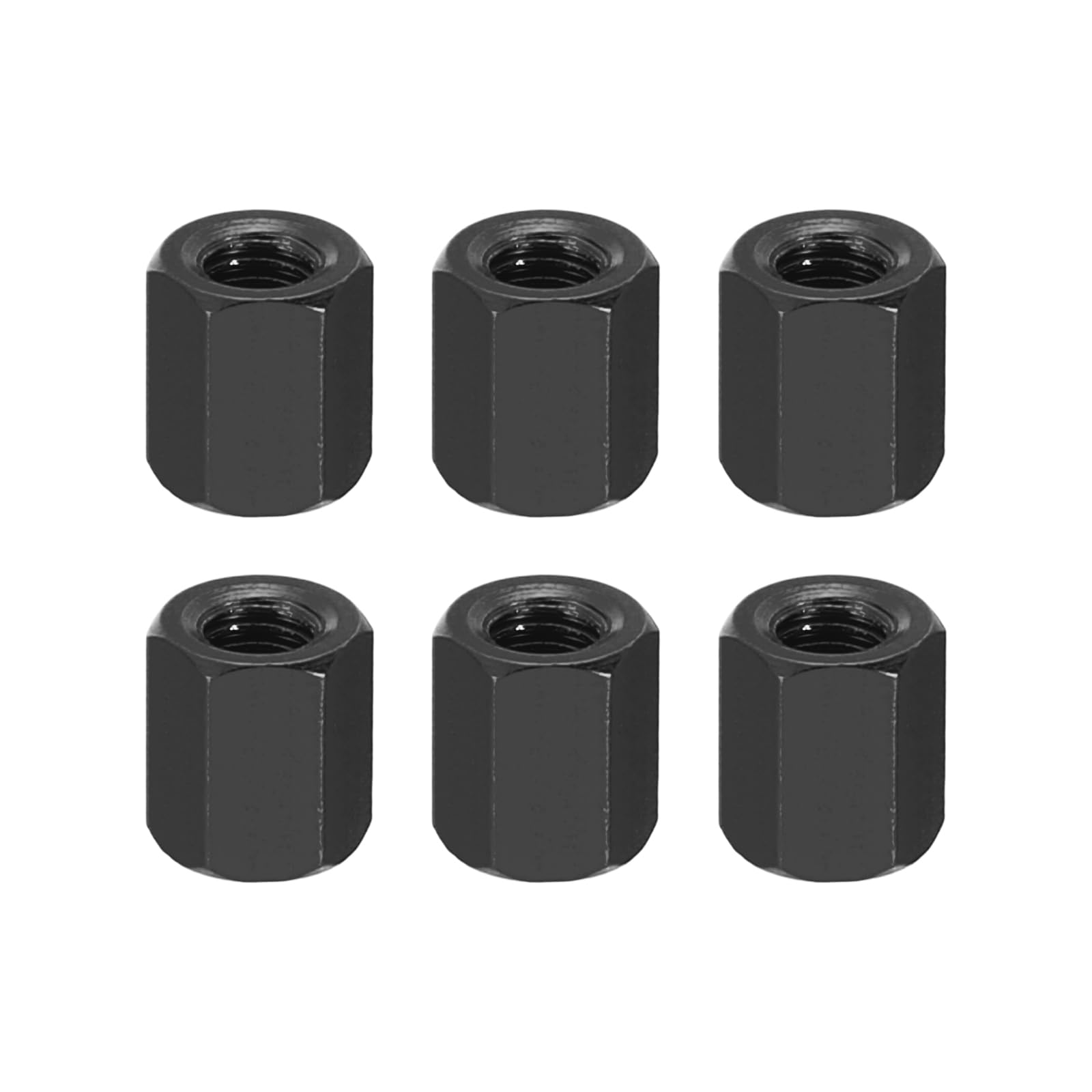 PATIKIL M3 Hex Nuts, 6pcs M3 Threaded Spacers Aluminum 6mm L Female Metal Spacer Screw Standoff for M3 Screw Bolts RC Car Drones Stacks Motherboard, Black