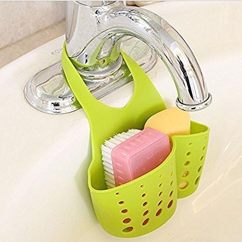 Maylai Kitchen Sponge Holder - 2 PCS Kitchen Sink Caddy Folding Sink Sponge Holder for Kitchen Sink Creative Kitchen Soap Caddy Silicone Sponge Caddy (Blue)