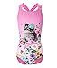 BELLOO Bathing Suits For Girls, Race Back Girls Swimsuit, Size 4-16