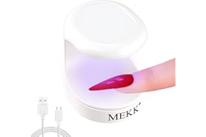MEKK Mini UV Light for Gel Nails UV Light for Nails Innovative One Finger UV LED Nail Lamp 16W UV Nail Lamp Portable LED Nail Lamp Professional Nail Dryer for Nail Art Tools (White)