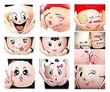 Kinteshun Photo Booth Props for Expectant Mothers,Pregnancy Facial Expressions Sticker Pregnant Women Baring Belly Bump Paster Unborn Baby Photographying Props(12 Sheets with Different Expressions)