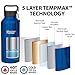 Healthy Human Stainless Steel Water Bottle | Double Walled Vacuum Insulated Water Thermos for Adults | Eco-Friendly Travel Bottles with Leak Proof Lid (Midnight Oak, 32 oz/ 946 ML)